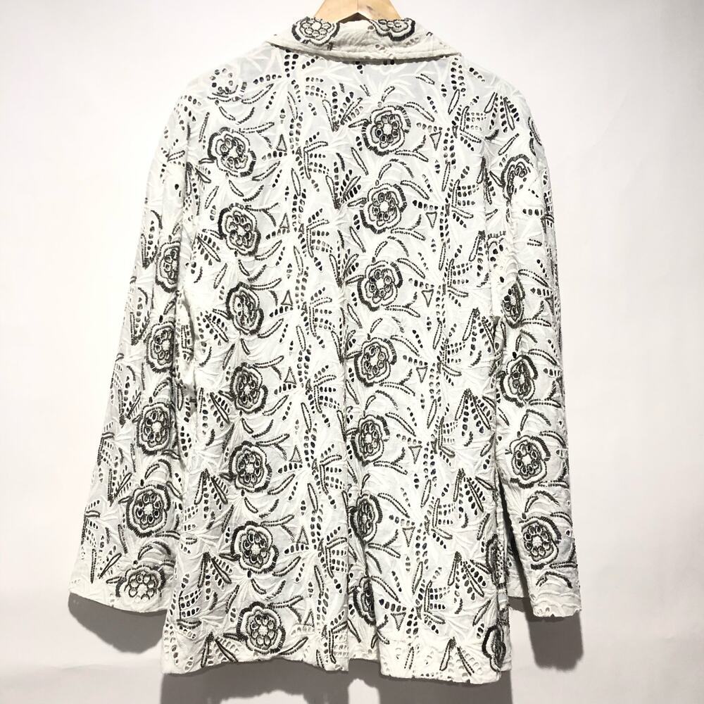 Free People Womens Venus Eyelet Lace Jacket White / Black Size M $528 - Picture 3 of 11